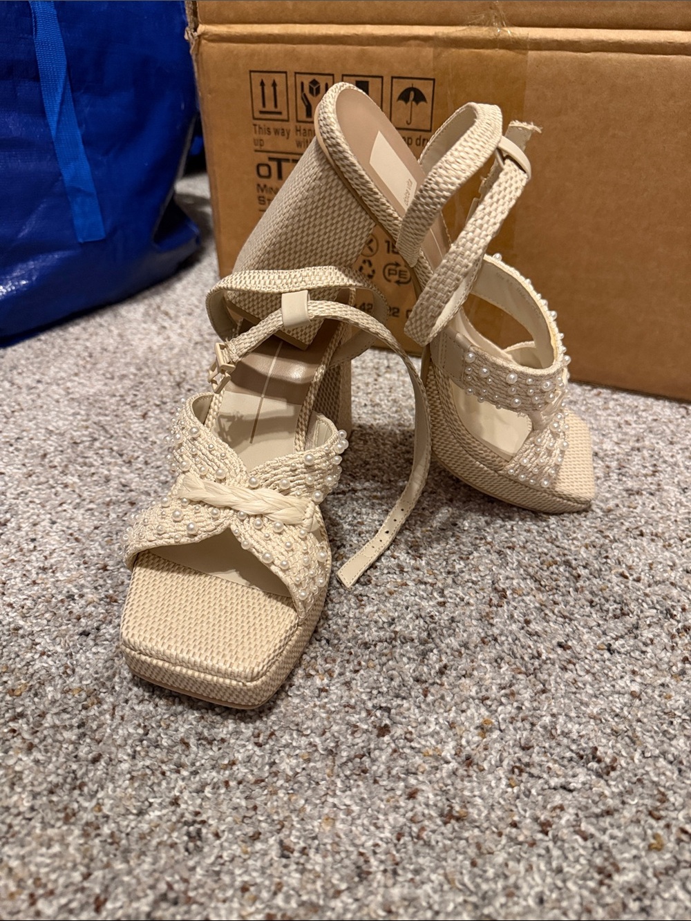 Dolce Vita Cream Beaded Strappy High-Heels